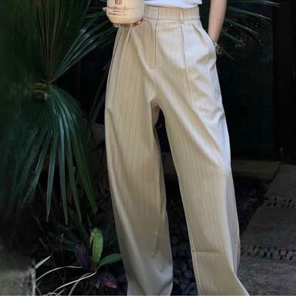 Zara striped wide leg pants bloggers fave NWT - Picture 2 of 6